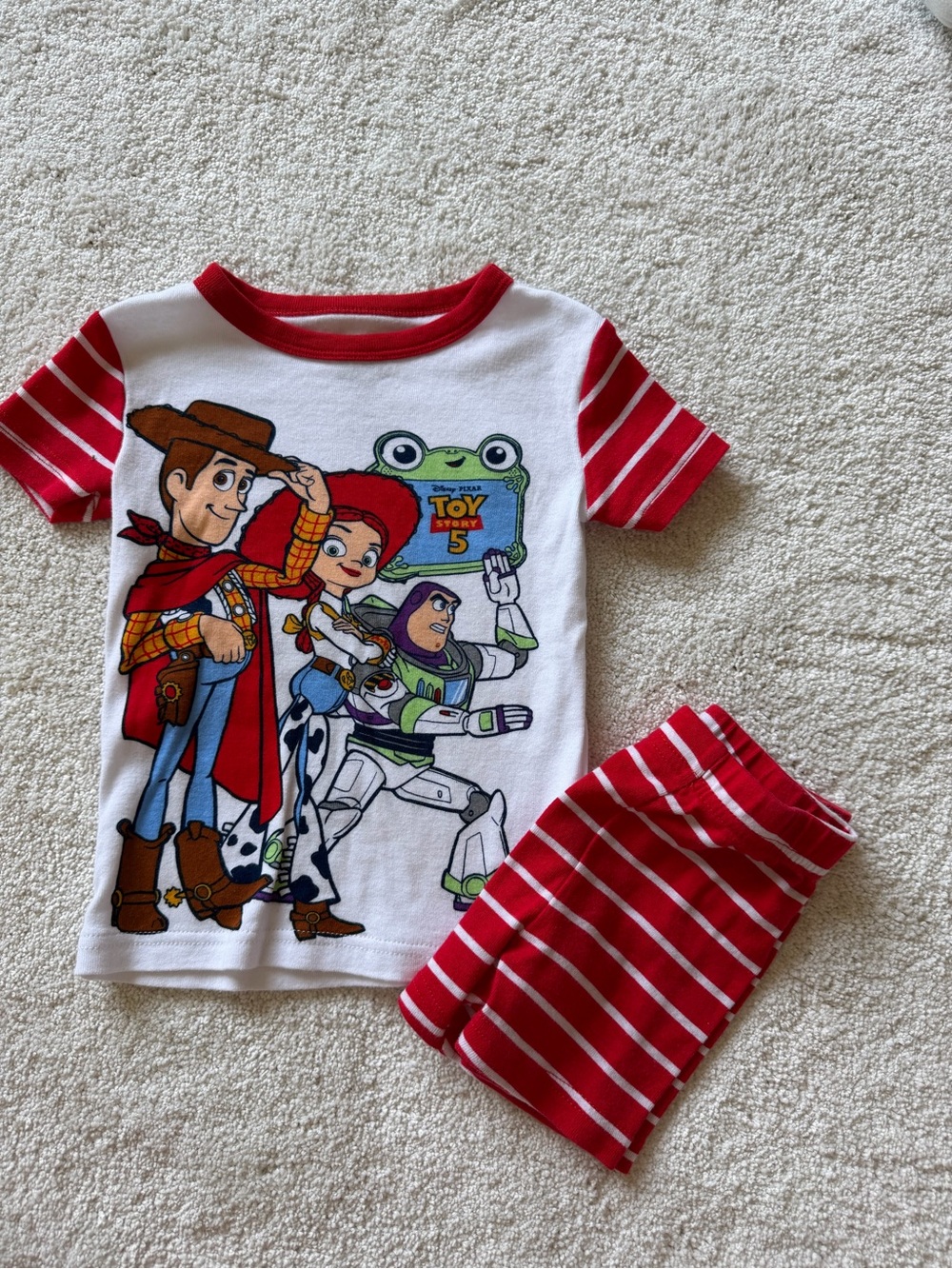 Toy Story 5 Kids Pajama Set - Red & White
